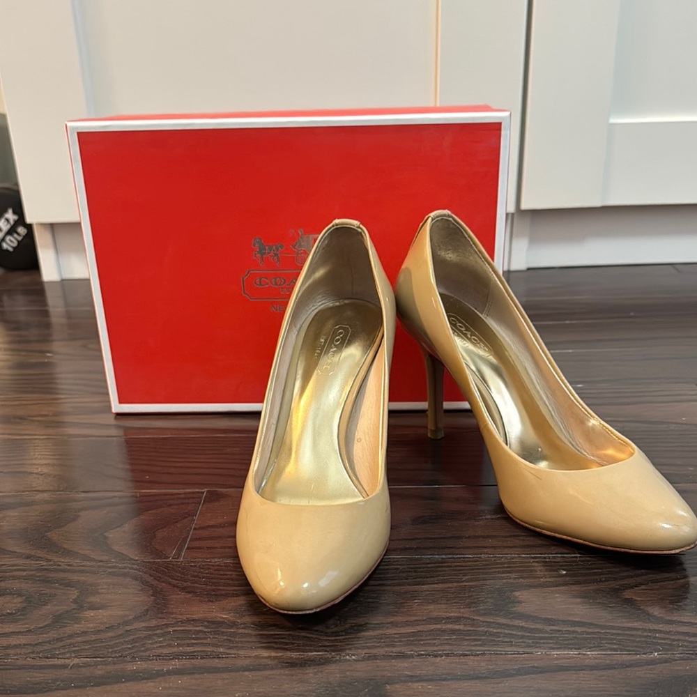 Coach Women's Nude Patent Heels